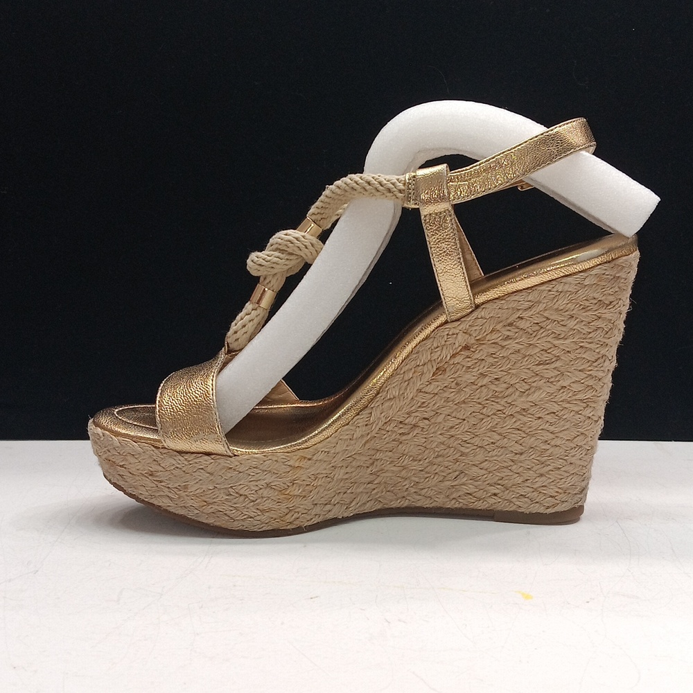 Michael Kors Gold Wedge Sandals Size 8